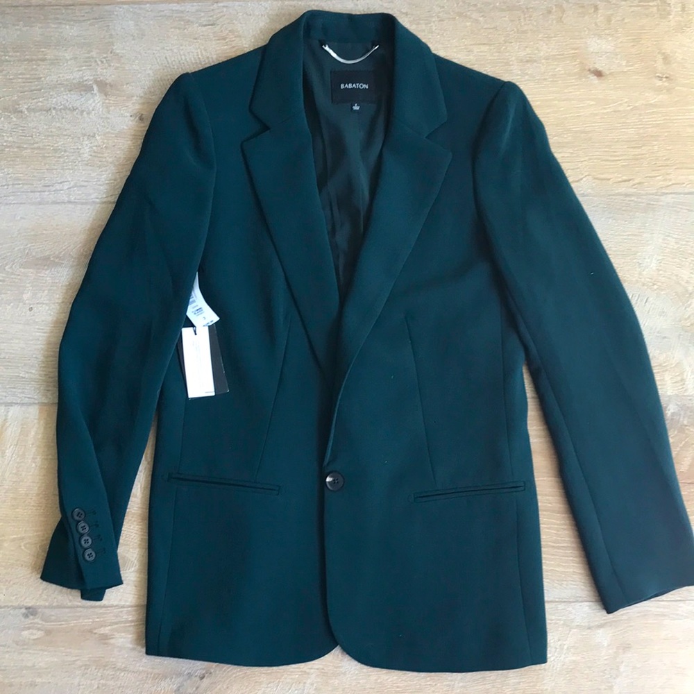 Fleming blazer Aritzia 2 small Everest emerald green NWT chic boyfriend fit 🤍